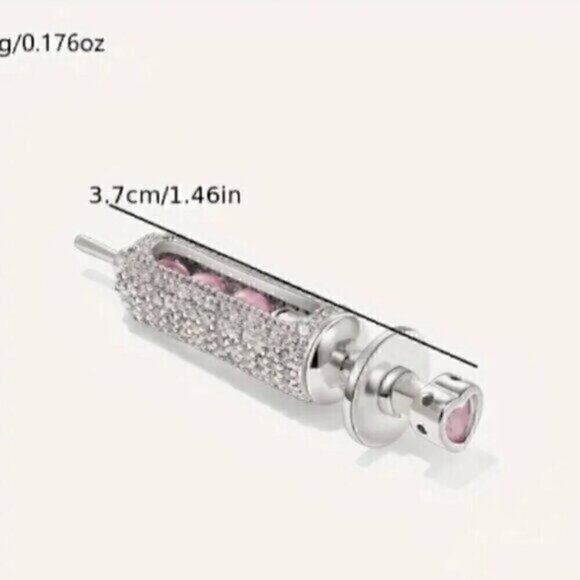 Punk Style Unique Dangle Earrings, Rhinestone Embellished - Picture 4 of 9